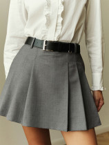 Simple pleated skirt spring and summer sweet mini skirt for women
