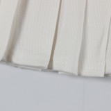Solid color fashionable short skirt pleated skirt women's clothing