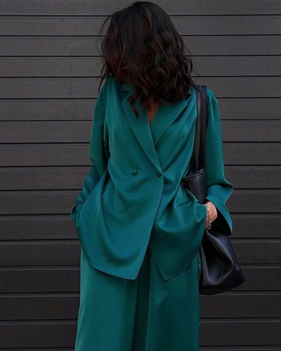 Casual satin suit trousers two-piece suit for women