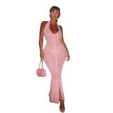 Women's casual knitted fringe beach dress