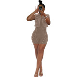 Fashion women's clothing distressed jumpsuit two-piece shorts set