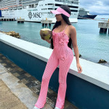 Women clothing wholesale sexy backless knit jumpsuit