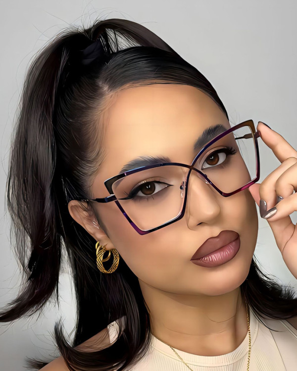 Large frame metal plain glasses fashion glasses frame retro glasses frame