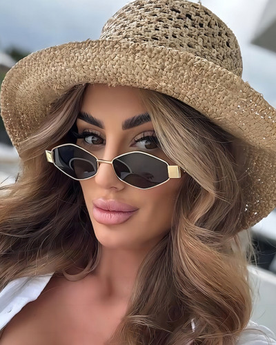 Polygonal Metal Sun Protection Sunglasses Retro Sunglasses Outdoor Women's Sunglasses