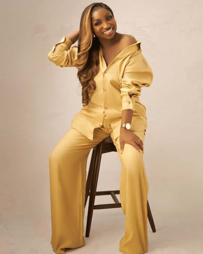 African suits for women casual women's clothing large size loose long sleeve shirt long pants two piece suit
