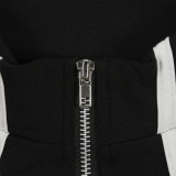 Women's slim-fit zipper sleeveless vest top miniskirt set