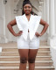 Casual irregular hem slim V-neck rompers jumpsuit