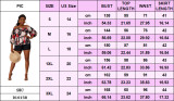 Women's plus size summer sexy off-shoulder top and shorts two-piece set