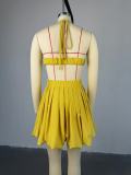 Women's sweet halter neck high waist short dress