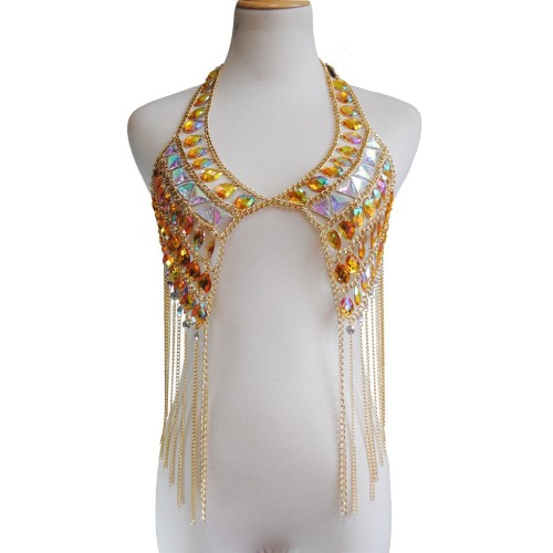 Women's jewelry handmade chest chain fashion underwear accessories acrylic tassel bra chain body chain