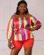 Women's plus size summer sexy off-shoulder top and shorts two-piece set