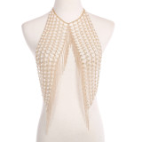 Women's Pearl Necklace Chest Chain Shoulder Chain Multi-layered Tassel Bra Body Chain Accessories
