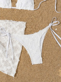 Three-piece bikini mesh sexy slim halter neck swimsuit women