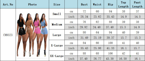 Women's distressed ribbed top shorts set