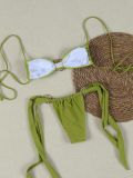 Metal shell decoration solid color sexy bikini