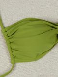 Metal shell decoration solid color sexy bikini