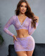 Lace embroidery perspective sexy lingerie three-piece pure desire hollow sexy lingerie