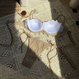 Pure color shell sexy split swimsuit bikini