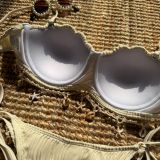 Pure color shell sexy split swimsuit bikini