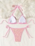 Women's bikini two-piece swimsuit mesh sequin swimwear