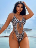 Sexy swimsuit leopard print holiday one-piece women's swimsuit