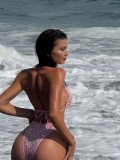 Women's bikini two-piece swimsuit mesh sequin swimwear