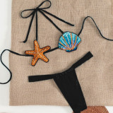 Women's sexy two-piece swimsuit shell bikini set