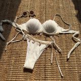 Pure color shell sexy split swimsuit bikini
