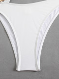 Pure color sexy hollow one-piece special-shaped swimsuit bikini