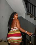 Summer women's halter neck multicolor striped crochet sleeveless short dress sexy backless dress