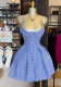 Women's Summer Blue Striped A-Line Irregular Strap Dress