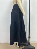 Bohemian A-line Layered Cake Denim Skirt