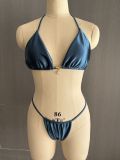 Bikini double-sided solid color sexy swimsuit