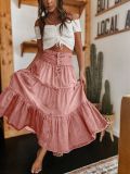 Bohemian A-line Layered Cake Denim Skirt