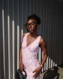 Holiday V-neck backless slim fit lace dress