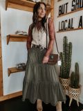 Bohemian A-line Layered Cake Denim Skirt