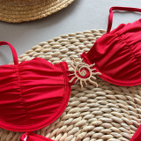 solid color split women's swimsuit