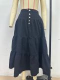 Bohemian A-line Layered Cake Denim Skirt