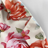 Summer wide strap positioning print holiday dress