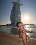 Lace slash-shoulder slim beach holiday dress