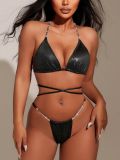 Thong sexy bikini black swimsuit