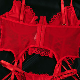 Sexy Camisole Bra Lace Half Cup Fishbone Steel Ring Gathered Underwear Set