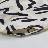 Elegant printed wide-leg tube jumpsuit