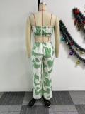 Elegant printed wide-leg tube jumpsuit