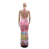 Printed bikini women's swimsuit three-piece without headscarf