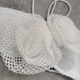 White tube bikini top high waist bottom cover-up three piece swimsuit for women