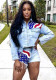 Women casual blue denim jacket short set
