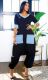 Women casual v-neck patchwork short sleeves loose-fitting jumpsuit