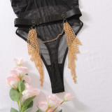 Women's sexy metal chain decorated waist belt sexy lingerie