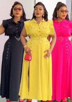 Women solid color cargo top slit maxi skirt matching set